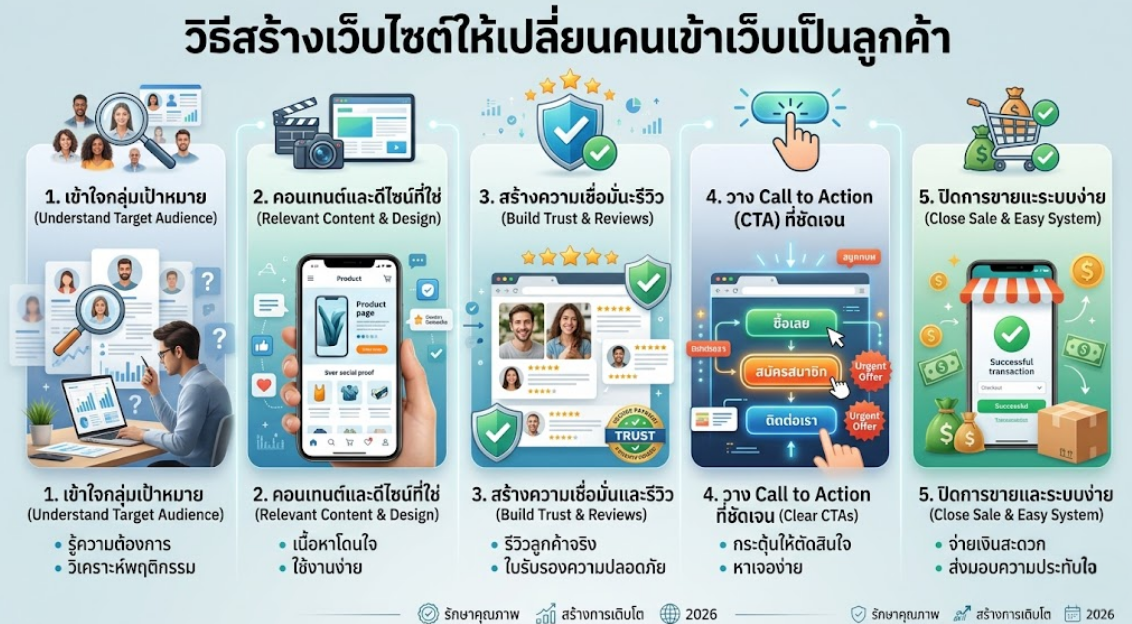 วิธีสร้างเว็บไซต์ให้เปลี่ยนคนเข้าเว็บเป็นลูกค้า
